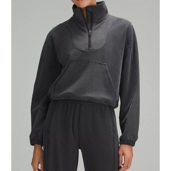 lululemon athletica Tops - LULULEMON Brushed Softstreme Half Zip Sz 8, $130 G18